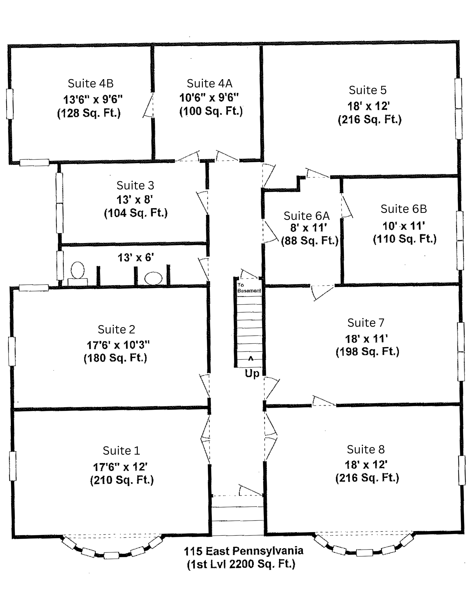 Floor Plan 115 E Penn 1st Floor Suites